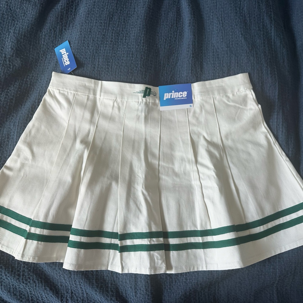 Prince x Target White Pickleball Skirt with Green stripes - Picture 2 of 6